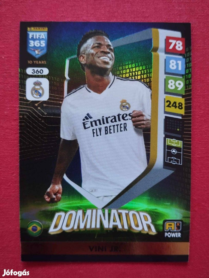 Vinicius Jr. (Real Madrid) FIFA 365 2025 Power Dominator focis kártya