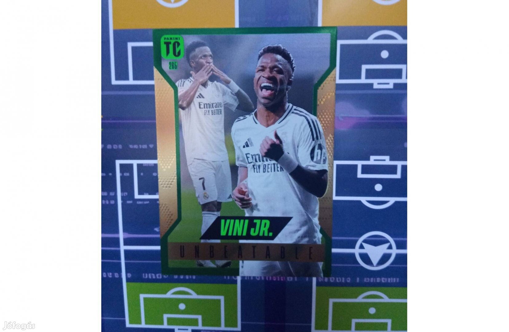 Vinicius Jr. (Real Madrid) Zöld Unbeatable Top Class 2025 focis kártya
