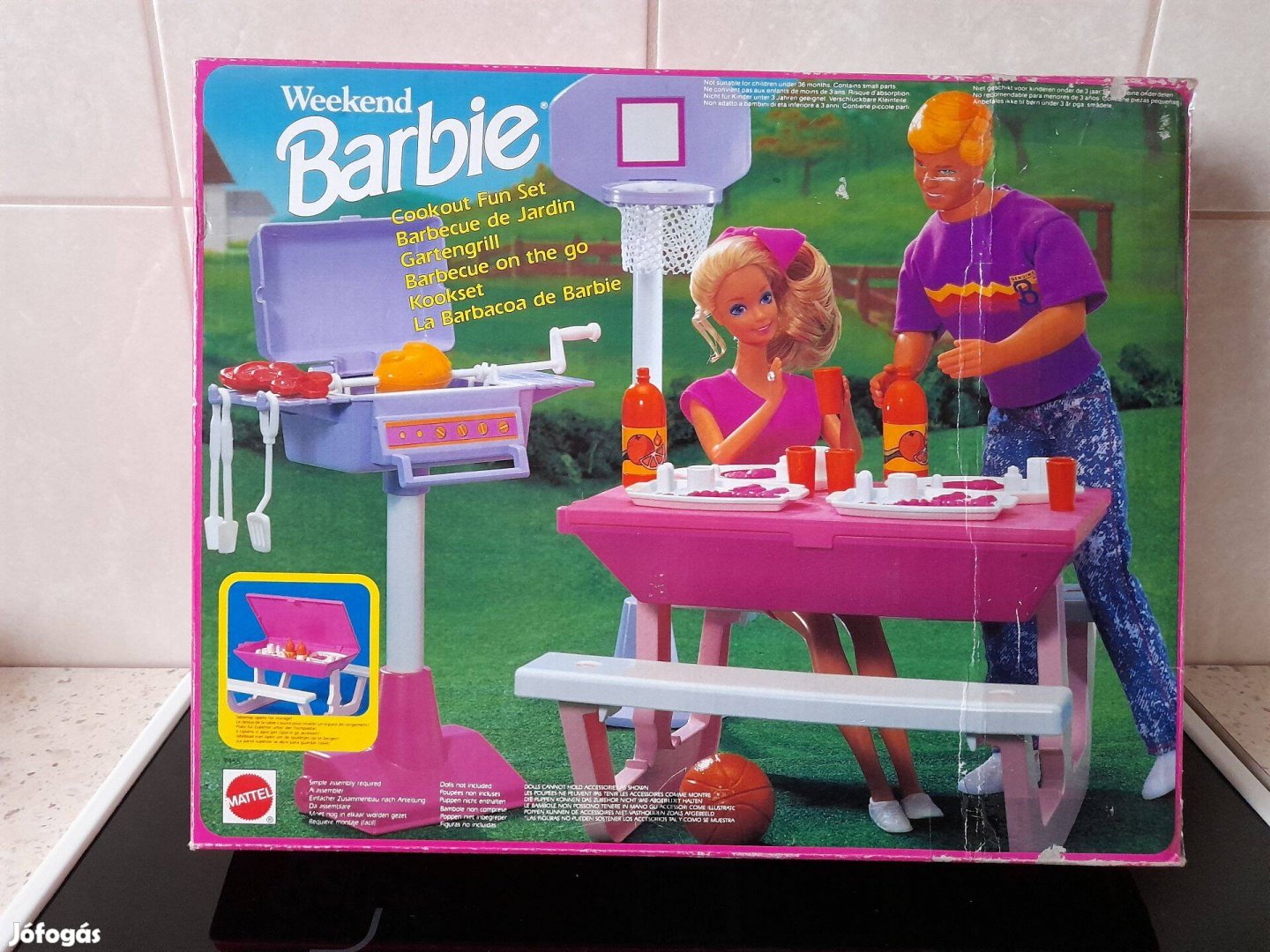 Vintage Mattel Barbie kerti grill szett 1991-ből/Barbie bútor