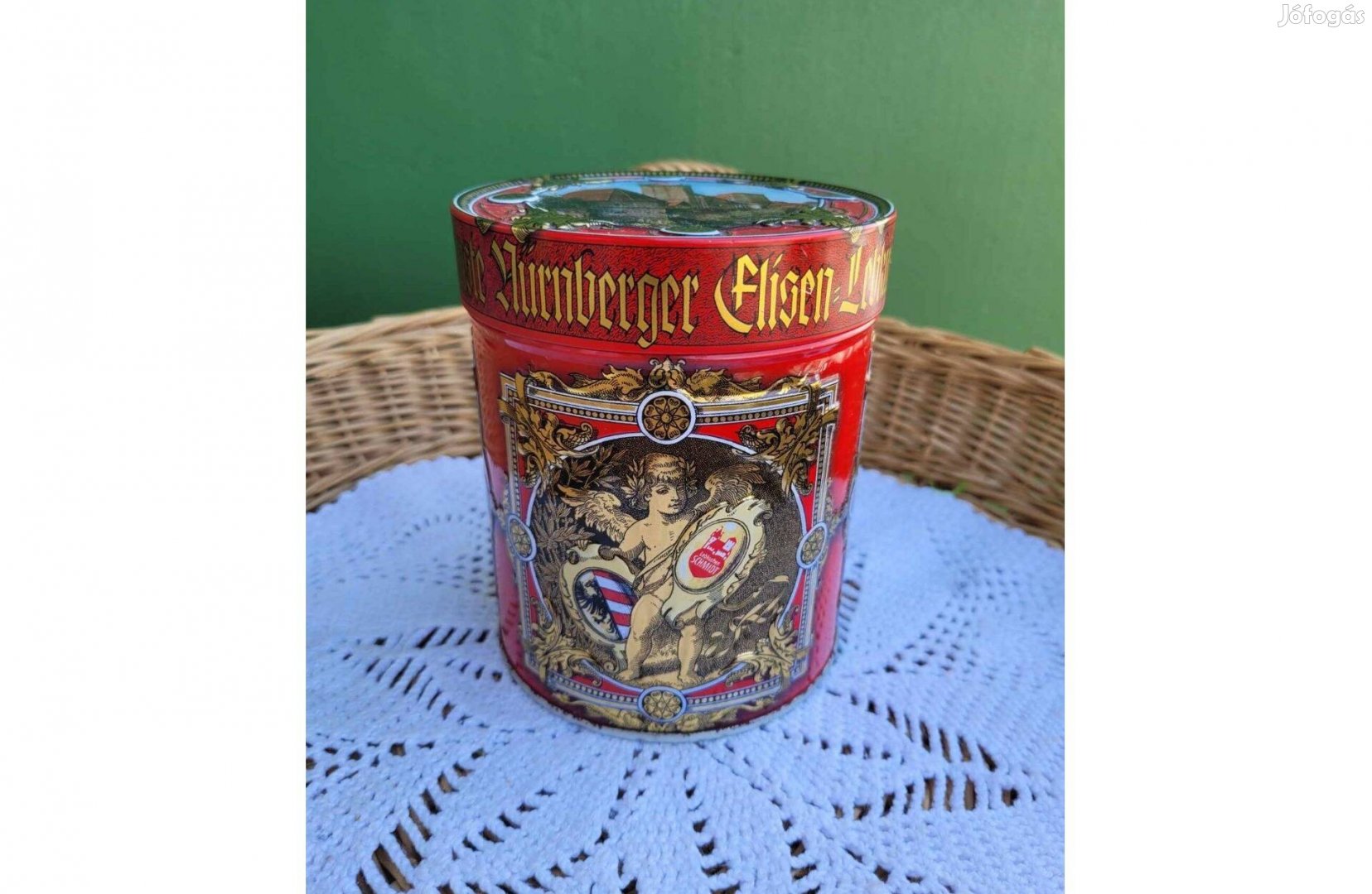 Vintage Nürnberger Elisen-Lebkuchen fém díszdoboz