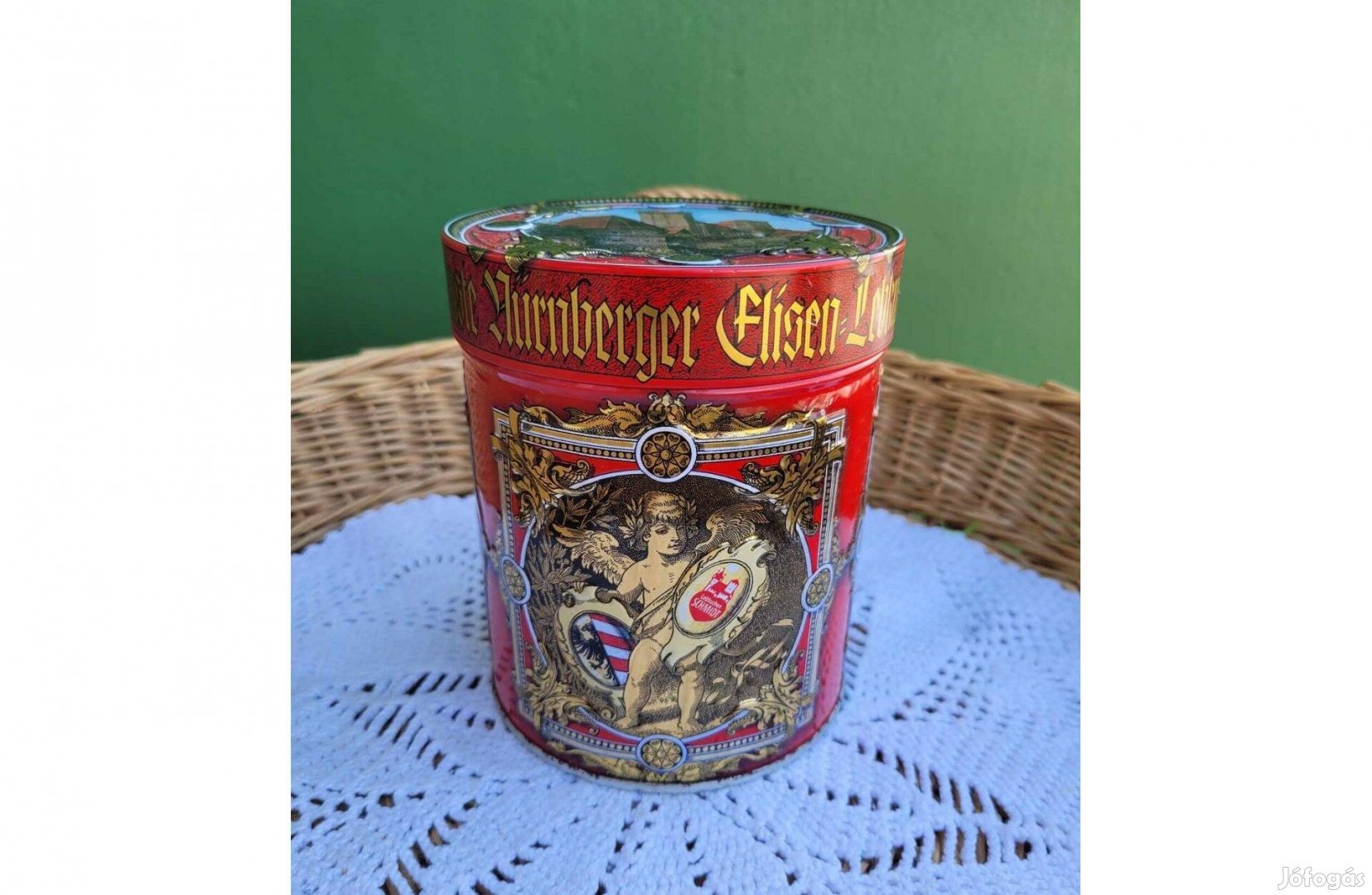 Vintage Nürnberger Elisen-Lebkuchen fém díszdoboz