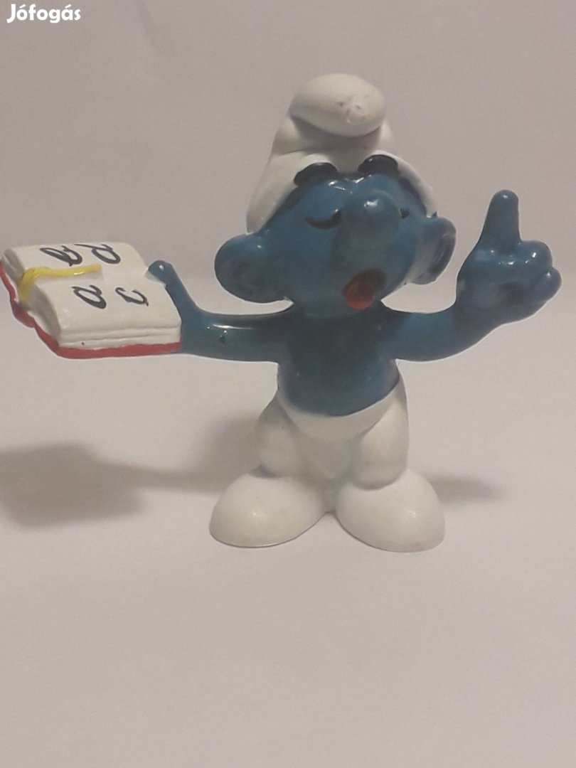 Vintage Smurf Hupikék Törpikék Teacher Smurf figura Schleich 1980