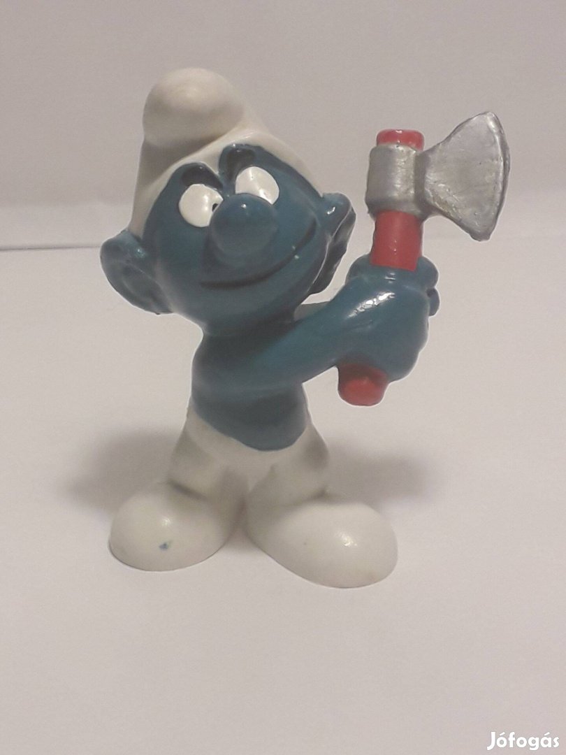 Vintage Smurf Hupikék Törpikék Woodcutter Smurf figura Schleich 1975