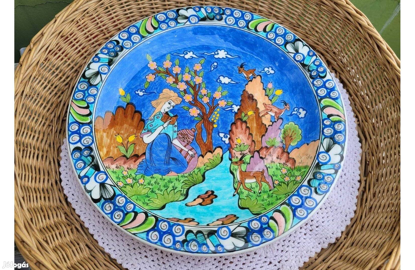 Vintage Susler Cini Kutahya kézzel készített fali művészeti tányér