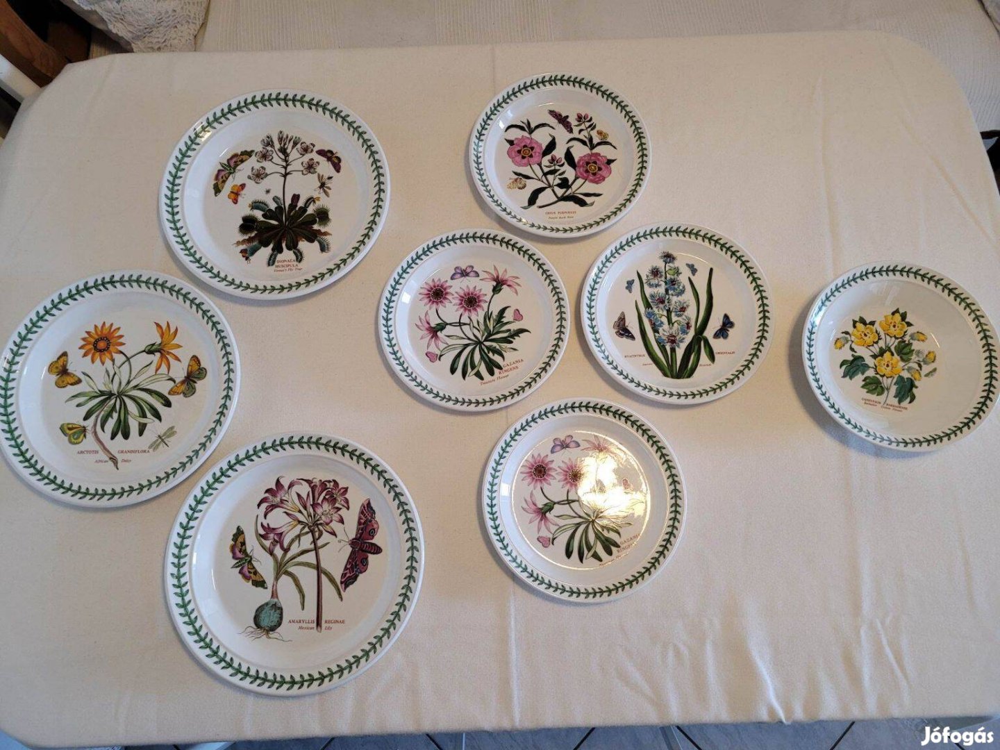 Vintage angol Botanic Garden fajansz tányérok