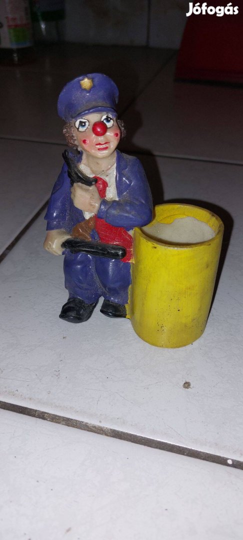 Vintage bohóc rendőr figura tolltartó