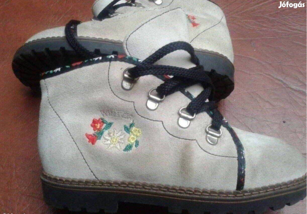 Vintage bőr bakancs 27-es gyerek túra cipő