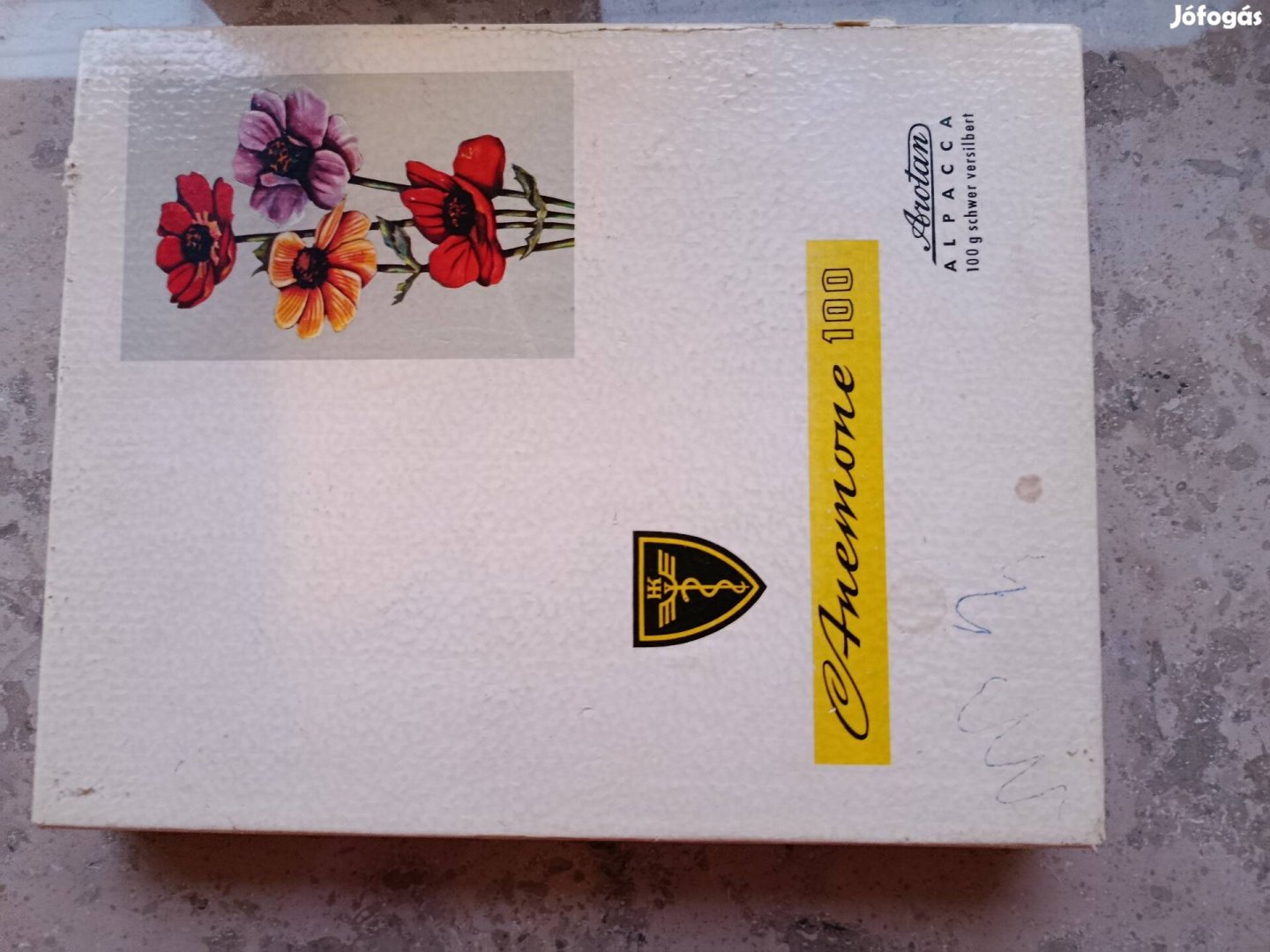 Vintage ezüstözött süteményes készlet díszdobozban