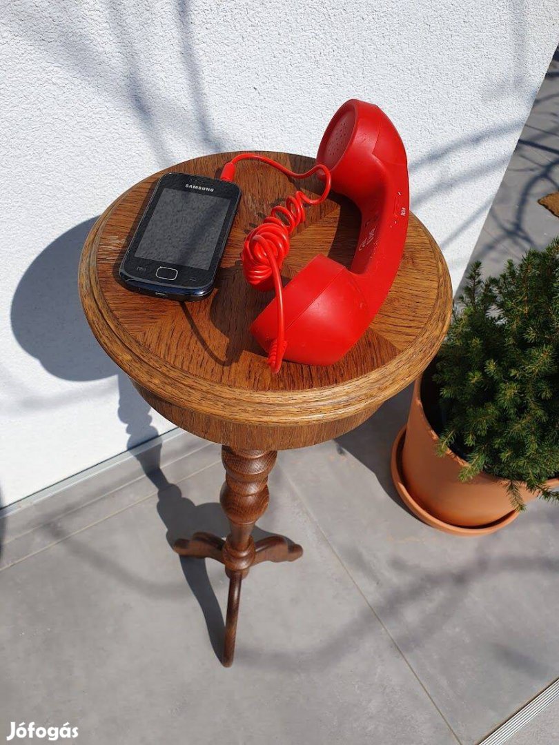 Vintage fa virágállvány telefonasztal kisasztal rusztikus,
