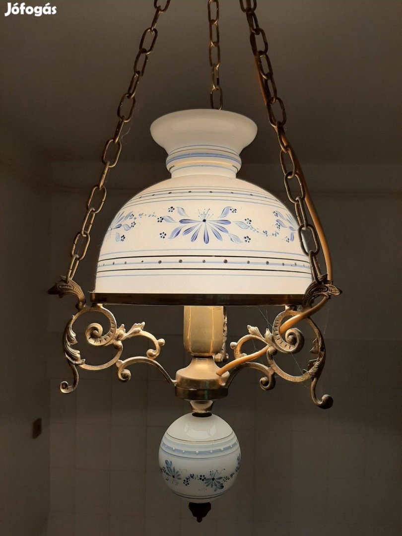 Vintage festett porcelán lámpa eladó