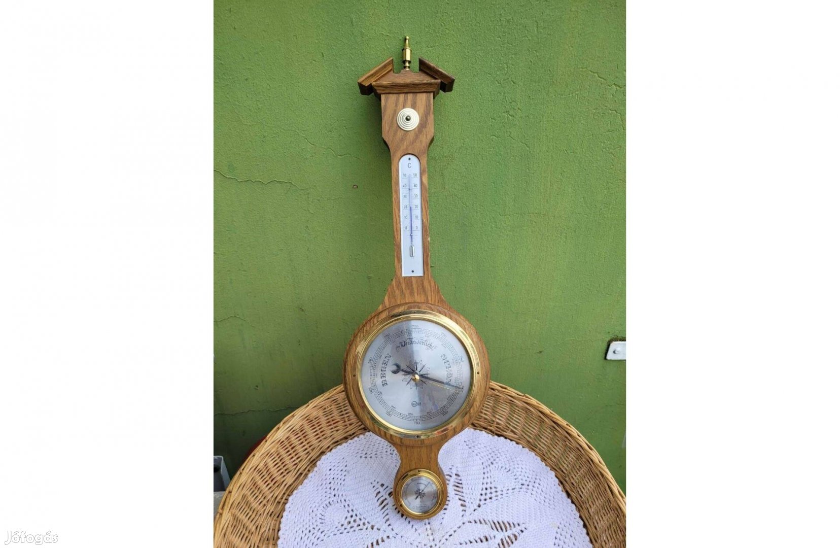 Vintage jelzett német Barigo barométer