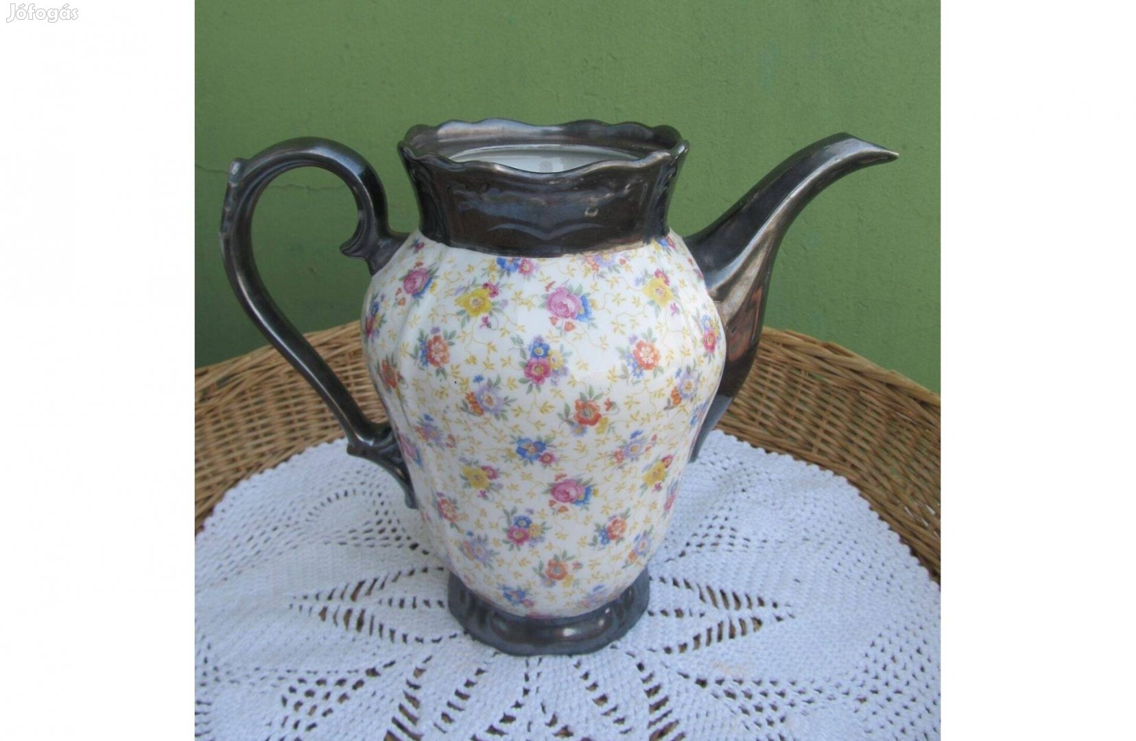 Vintage jelzett porcelán kanna