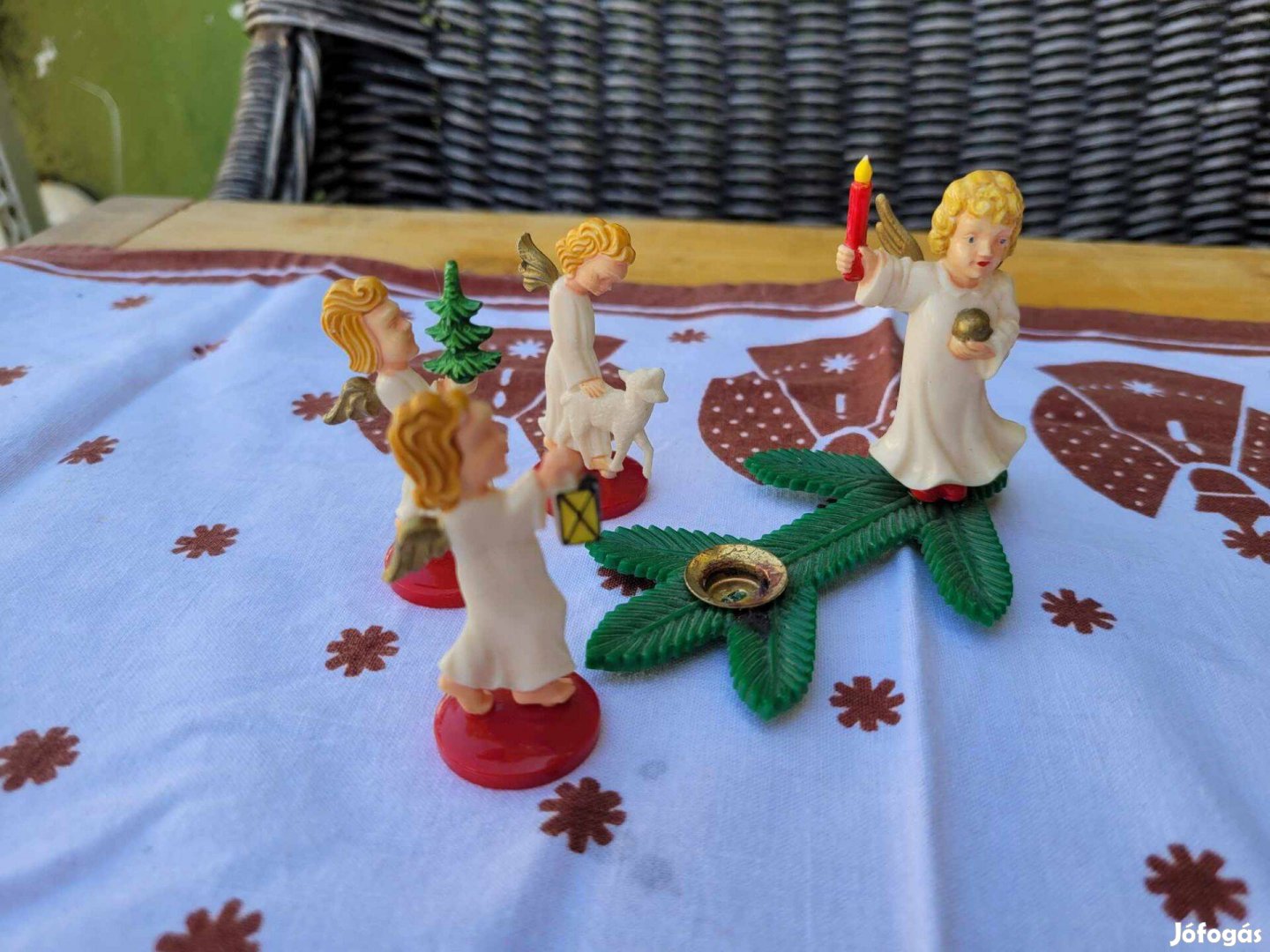 Vintage német műanyag angyal tortadíszek