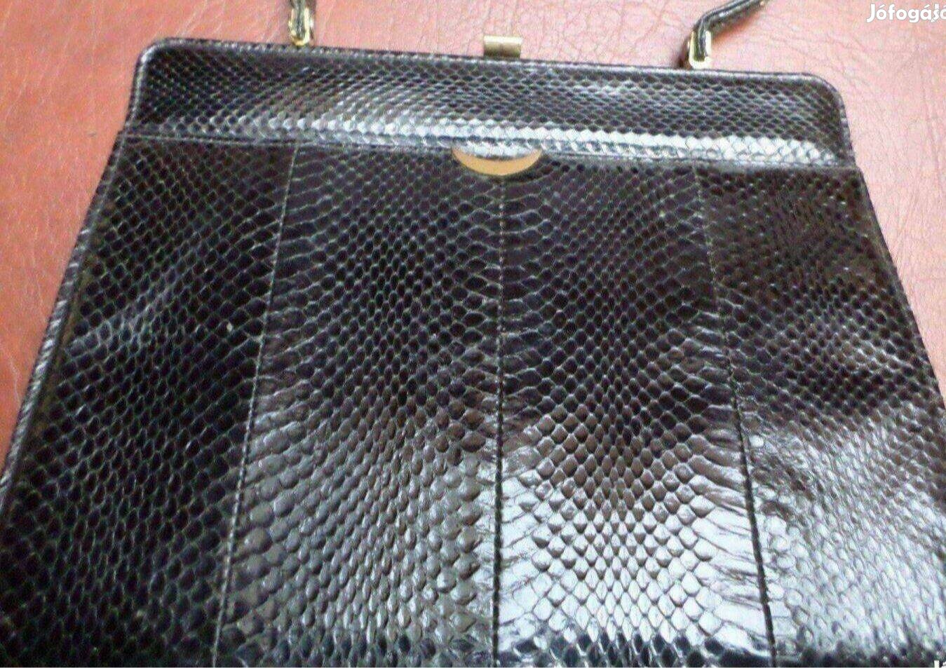 Vintage női bőr táska kígyóbőr újszerű