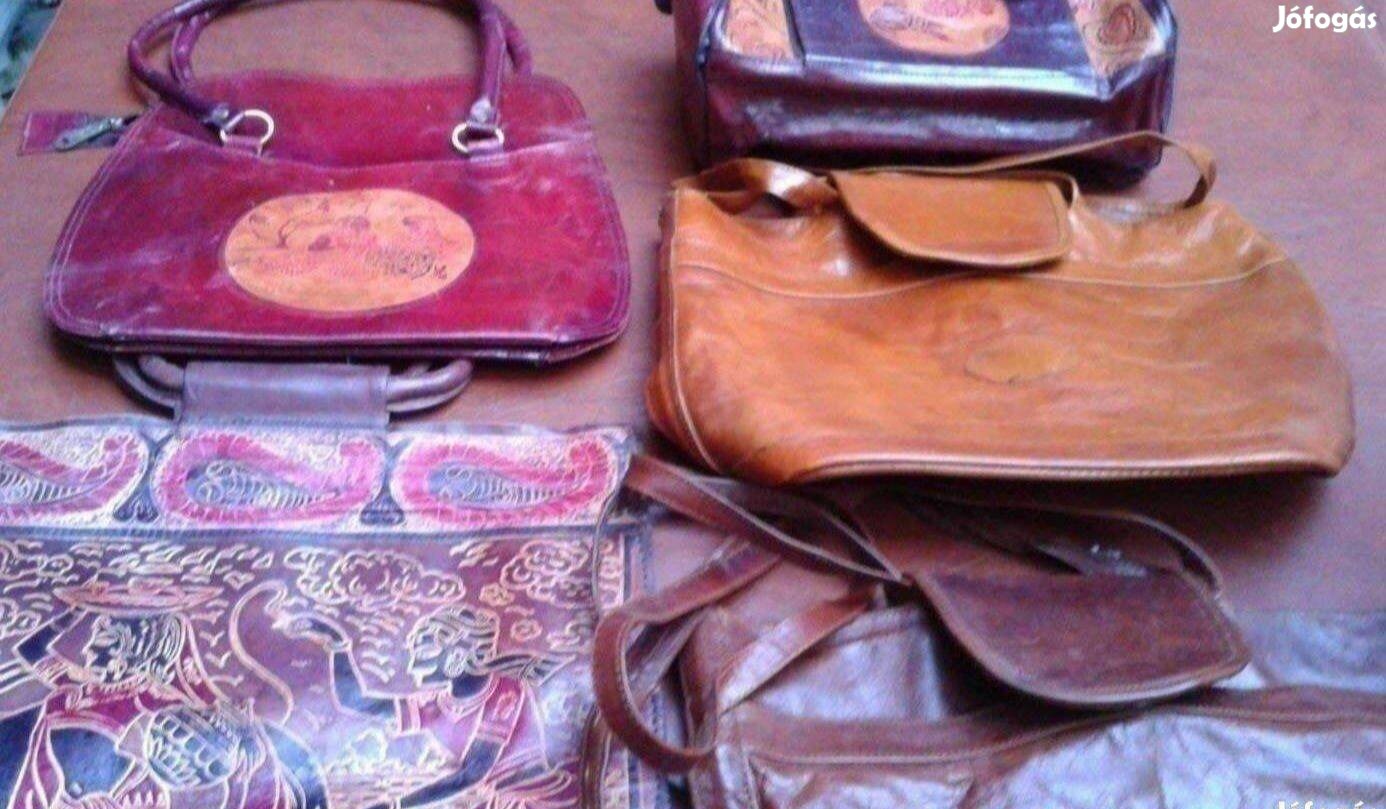 Vintage női bőr táska többféle újszerű