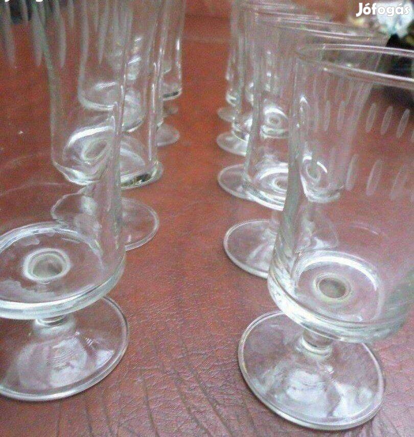 Vintage pohár talpas pezsgős boros 10 db