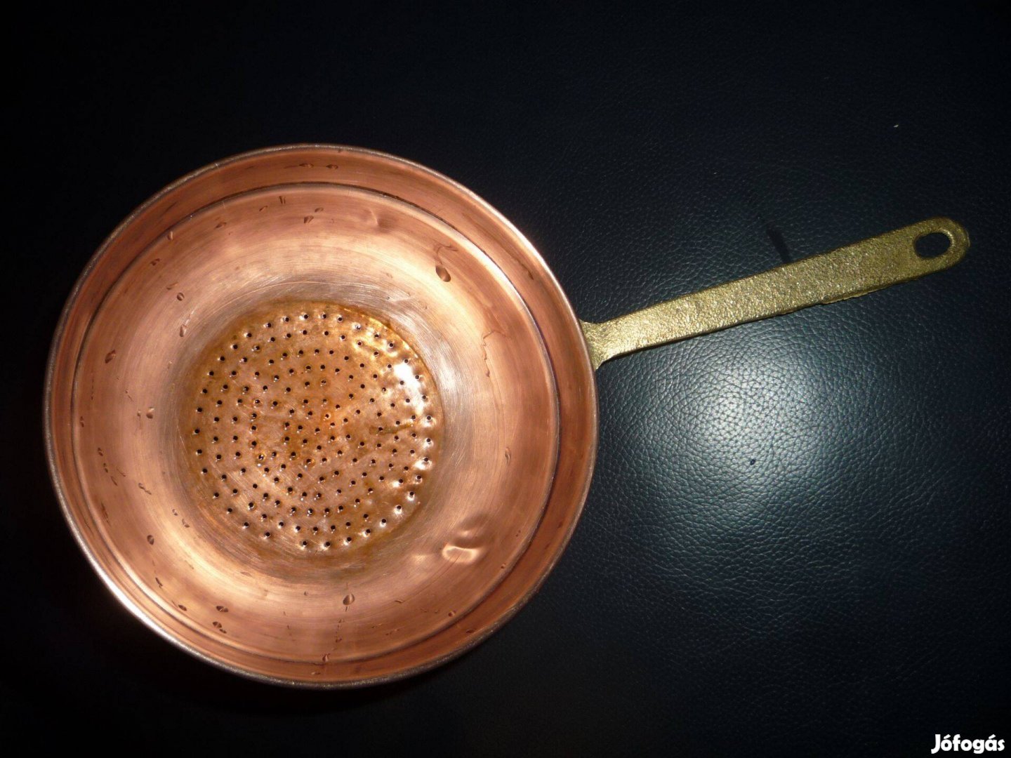 Vintage réz tésztaszűrő