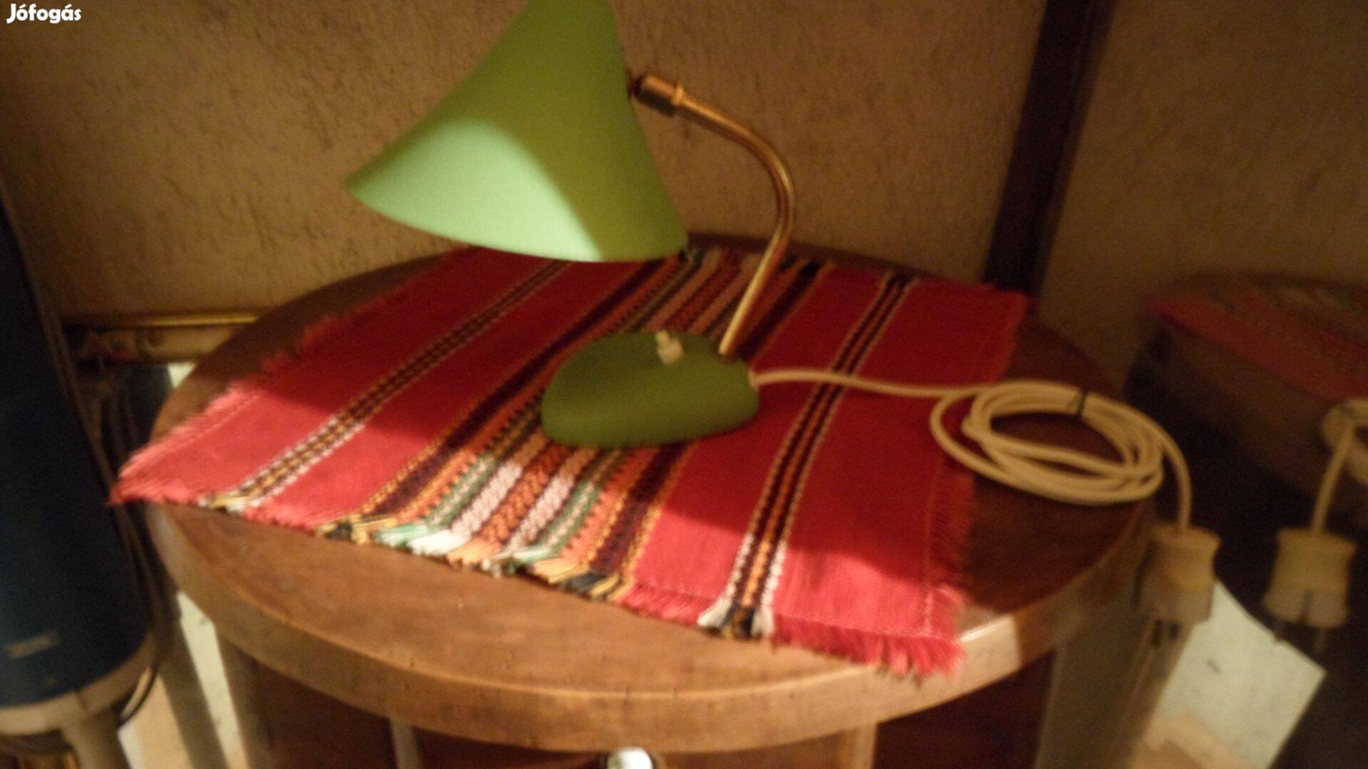 Vintage s réz (kisméret) német asztali lámpa "banklámpa törhető fejjel