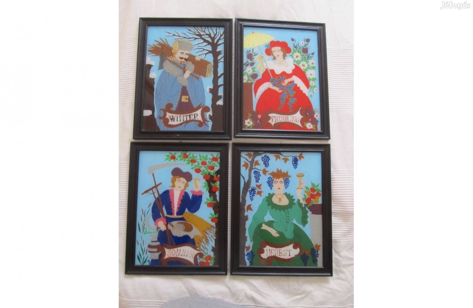 Vintage üvegfestmény