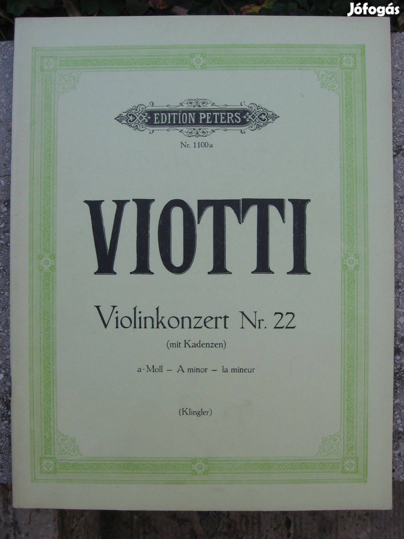 Viotti: a-moll hegedűverseny Nr.22. hegedű kotta