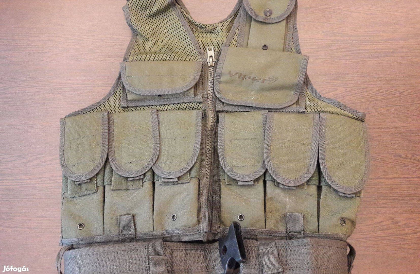 Viper taktikai mellény, tártartókkal, zöld színű, airsoft játékhoz