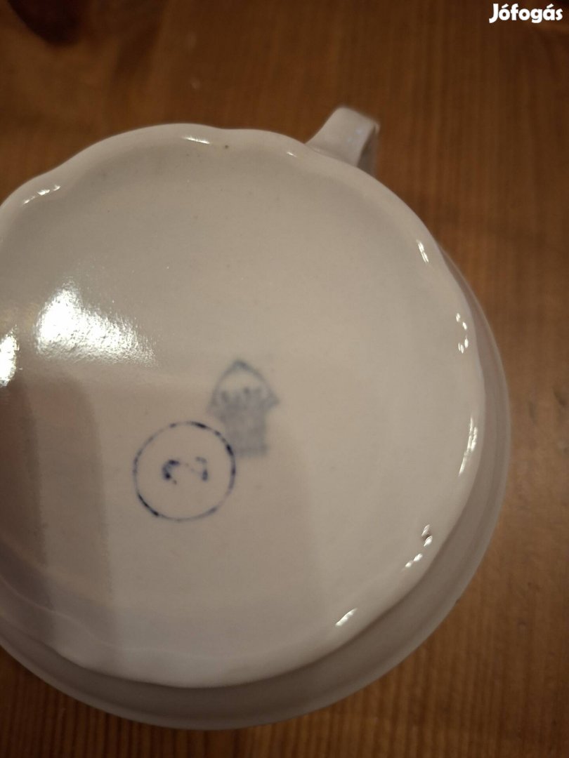 Virágmintás kávésteáskészlet, 6 személyes, kanna cukortartó