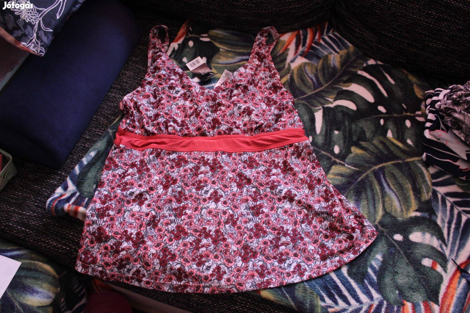 Viragmintas tankini, furdoruha also-46, felso-50, uj