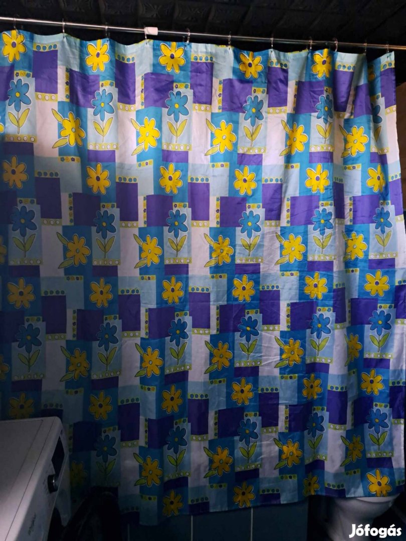 Virágmintás vízálló textil zuhanyfüggöny