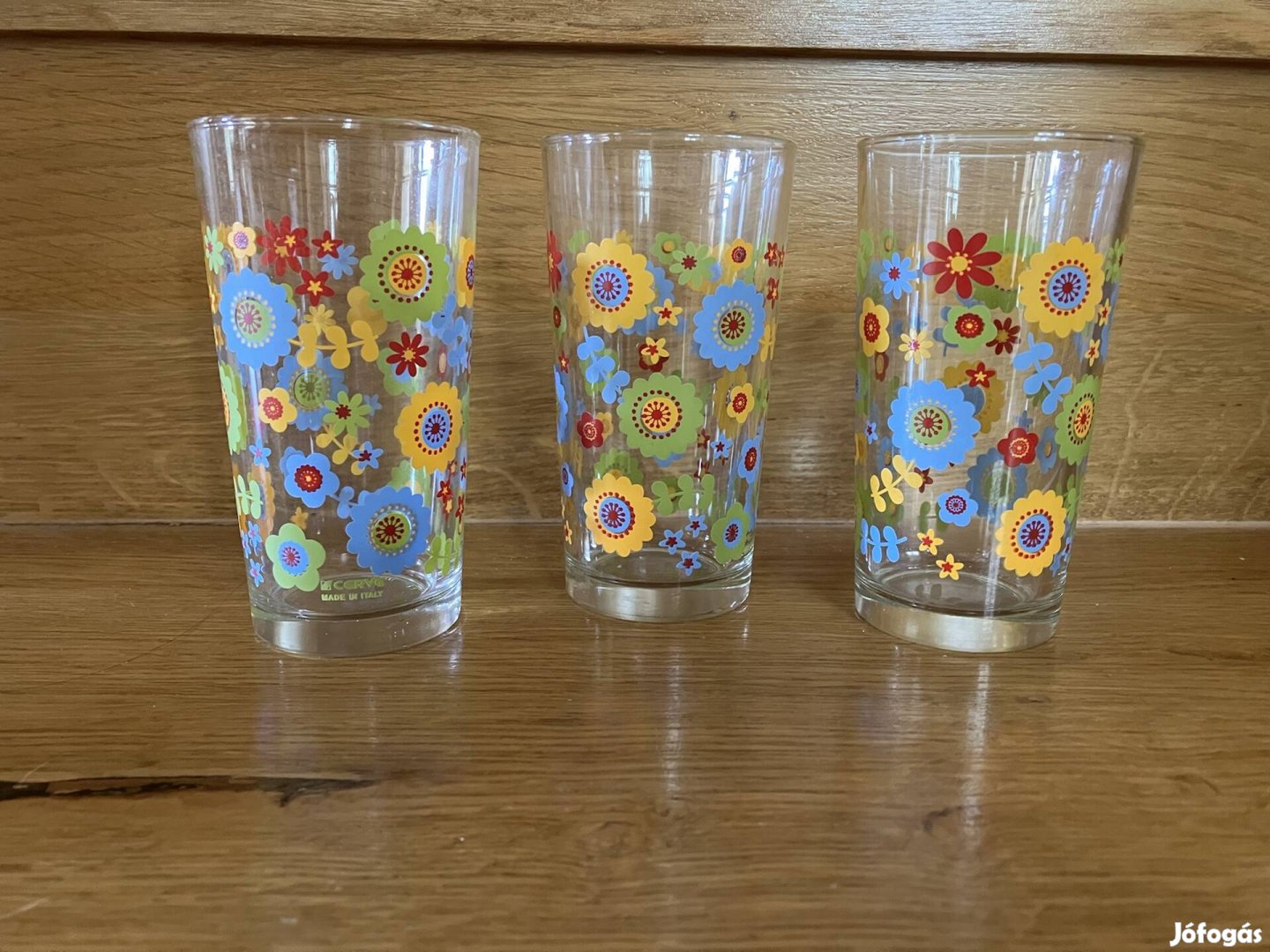 Virágos állatos baglyos üveg üdítős pohár poharak összesen 5 db