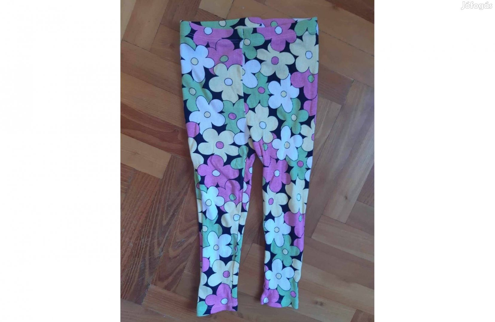 Virágos hippy stílusú kislány leggings 98-as