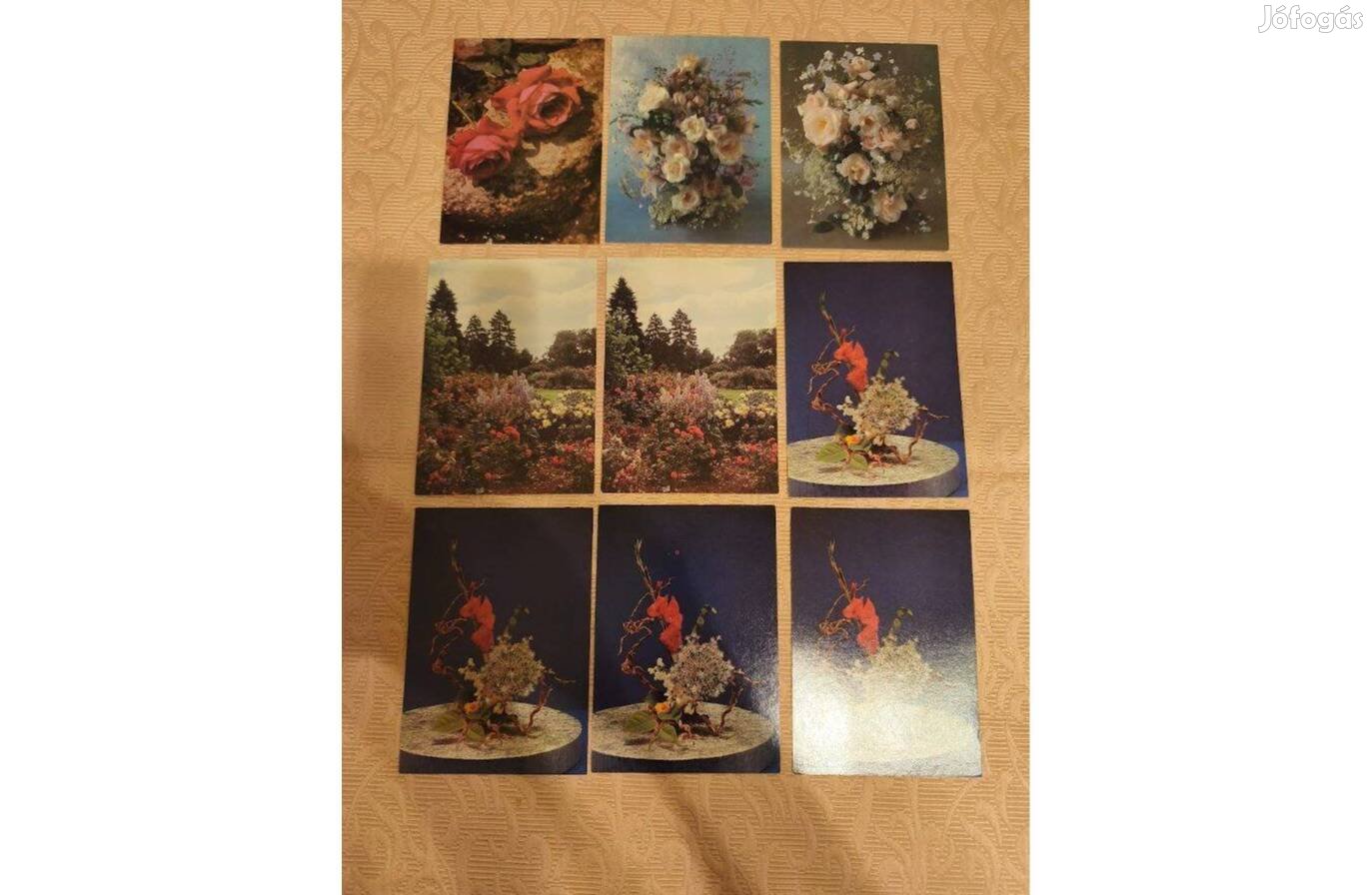 Virágos német képeslap postatiszta 9 db darabonként is
