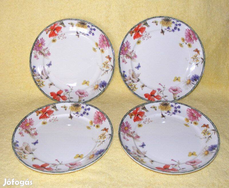 Virágos porcelán tányér Wild garden 4 db
