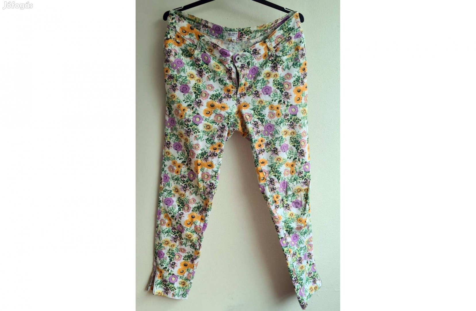 Virágos tavaszi nyári nadrág 40-es