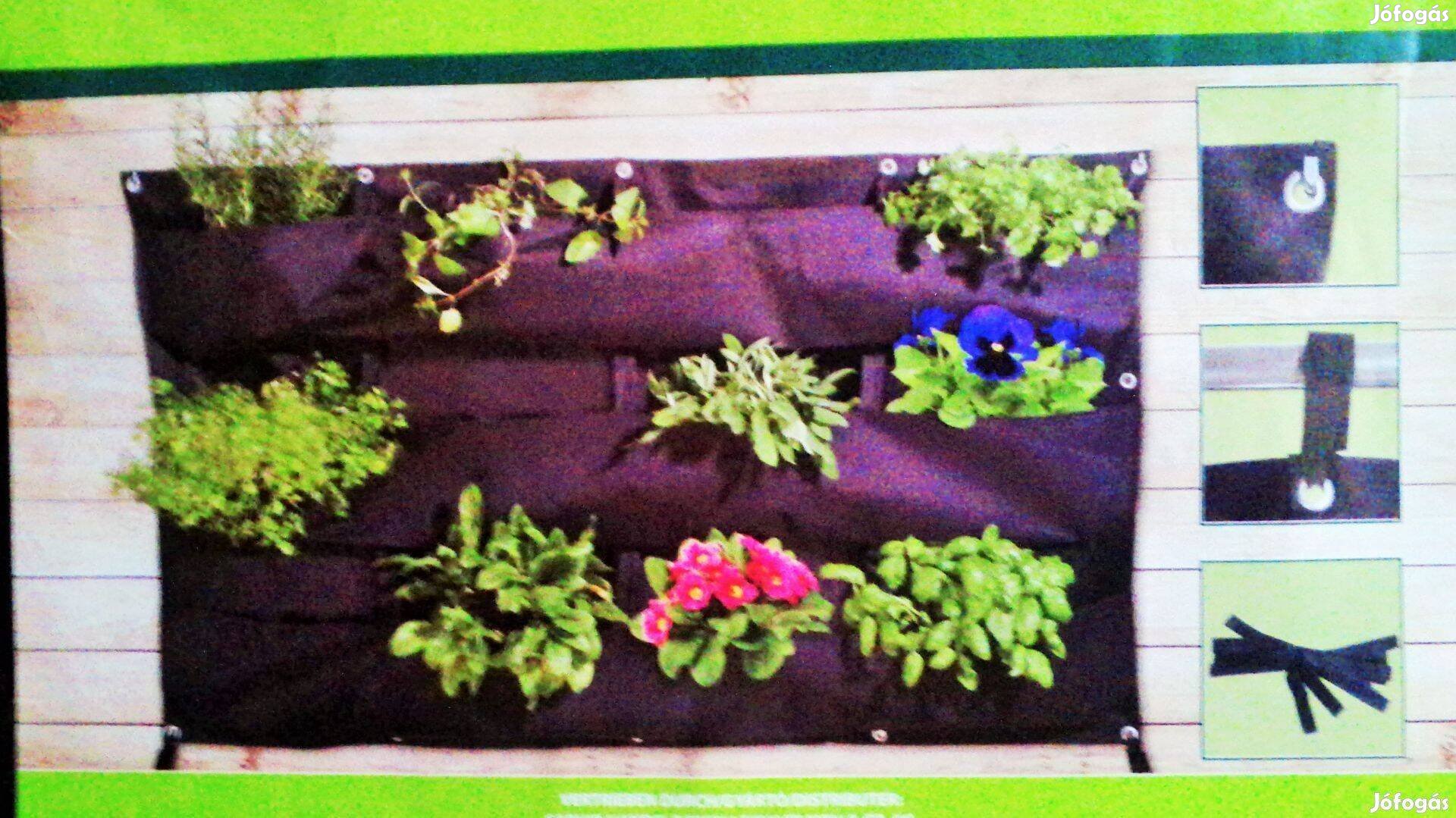 Virágtartó, függőkert, balkon kert, falra akasztható, 146x85 cm, Új!!