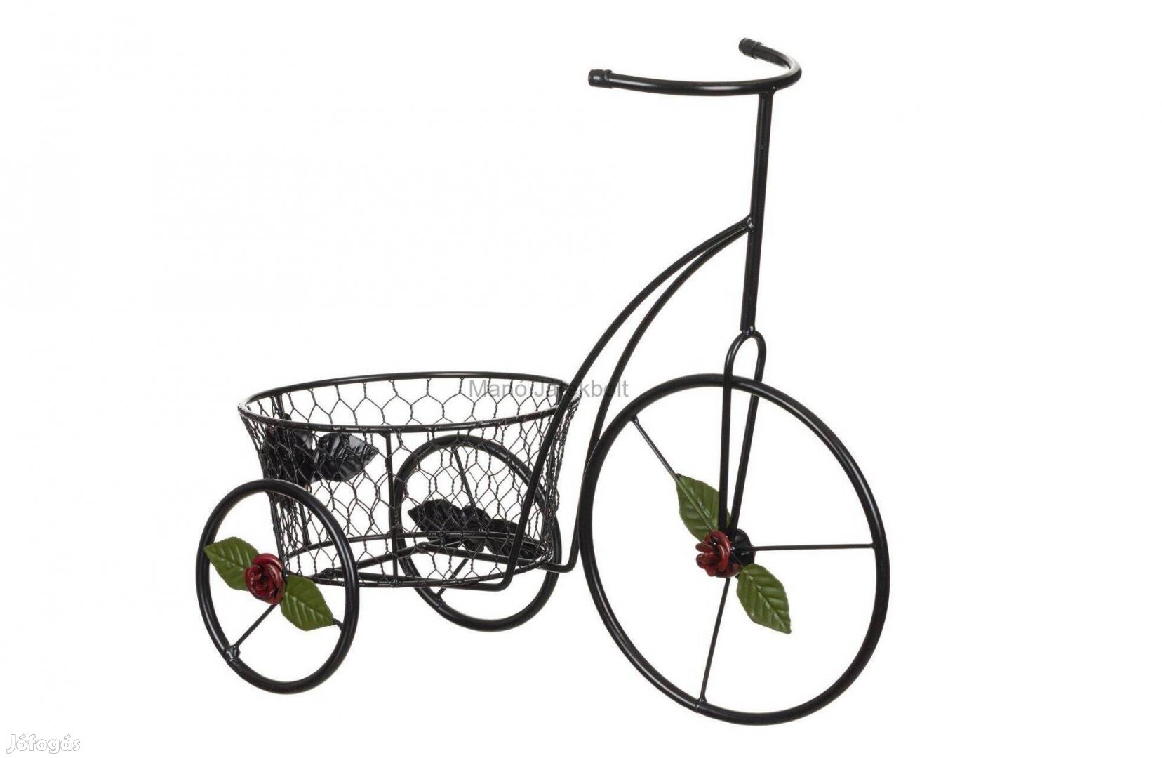 Virágtartó bicikli rózsás 45x20x37 cm
