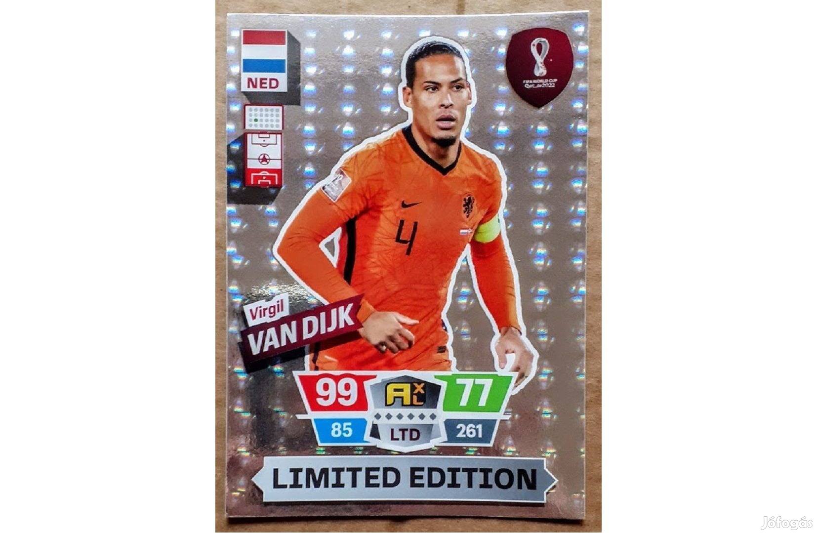 Virgil van Dijk Hollandia XXL focis kártya Panini World Cup Qatar 2022