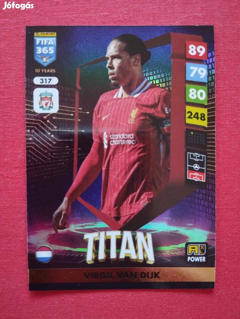 Virgil van Dijk (Liverpool) FIFA 365 2025 Power Titan focis kártya