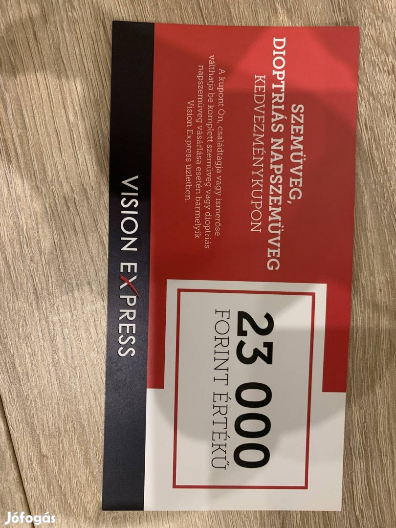 Vision Express utalvány 23000 értékben