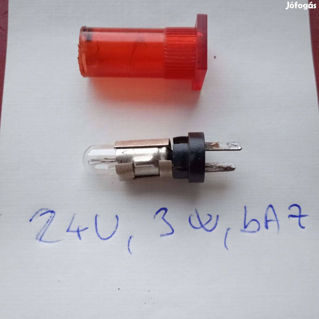 Visszajelző izzó 24 V , 3 W-os , bA 7-es , használt