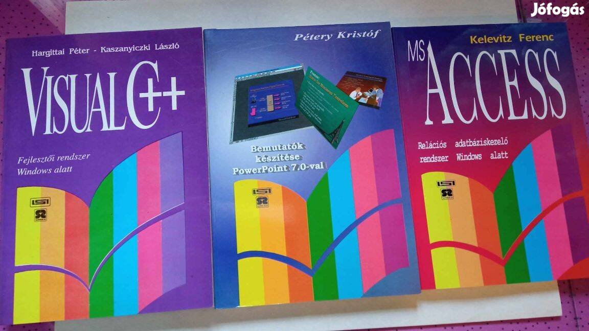 Visual C, Powerpoint 7,Ms Access 3 db könyv együtt 1500 Ft