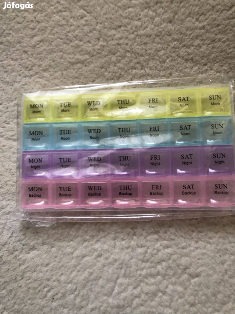 Vitamin és gyógyszertároló, adagoló - 7 napos, napszakokra