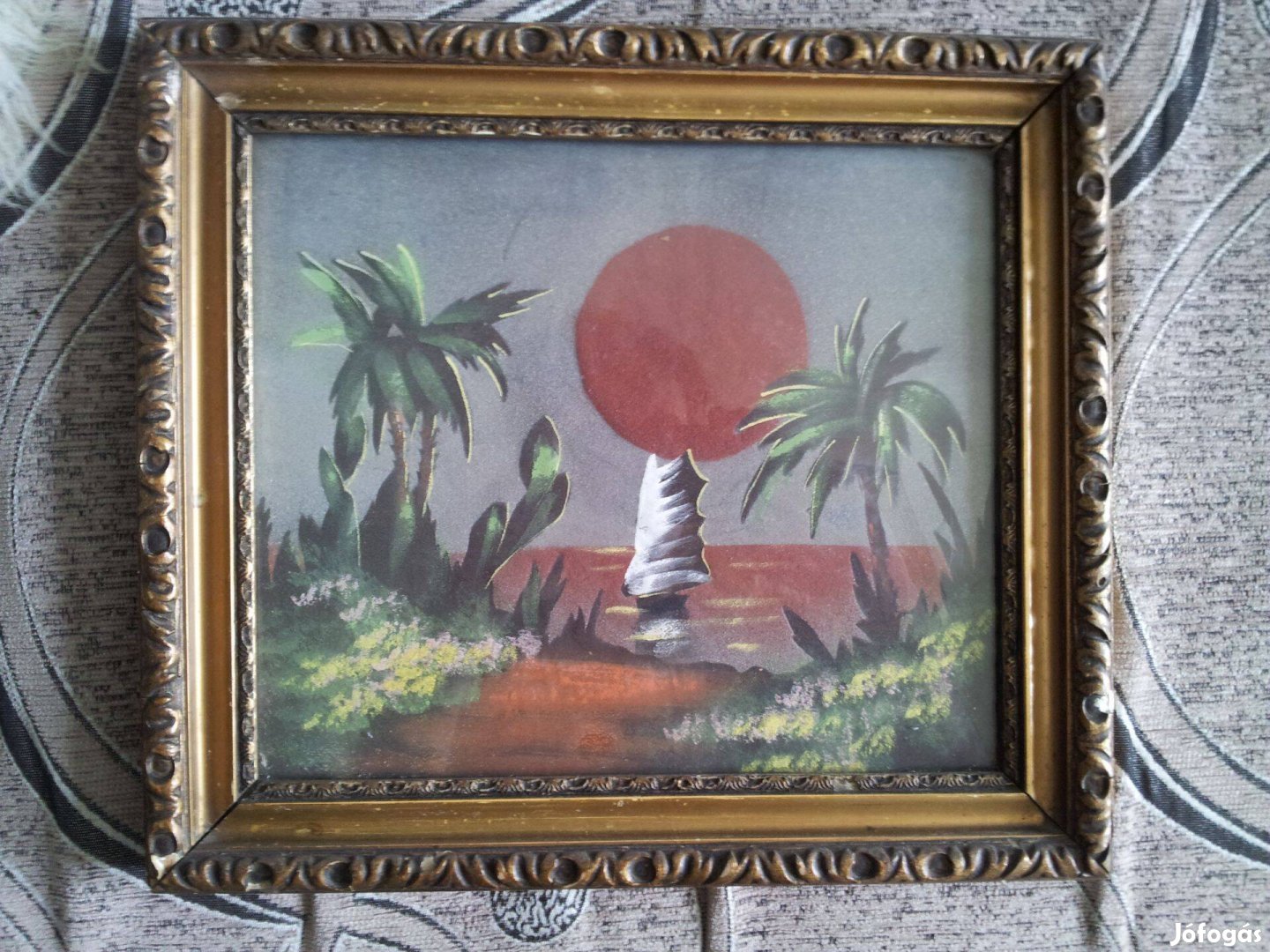 Vitorlás a naplementében fali kép