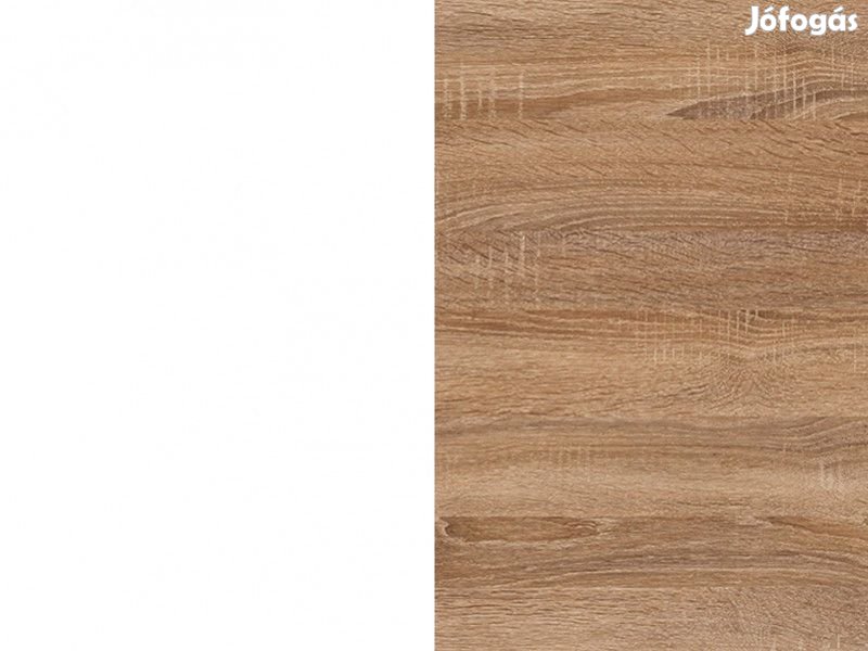 Vitrines szekrény Fehér sötét sonoma tölgy T1285-1-37