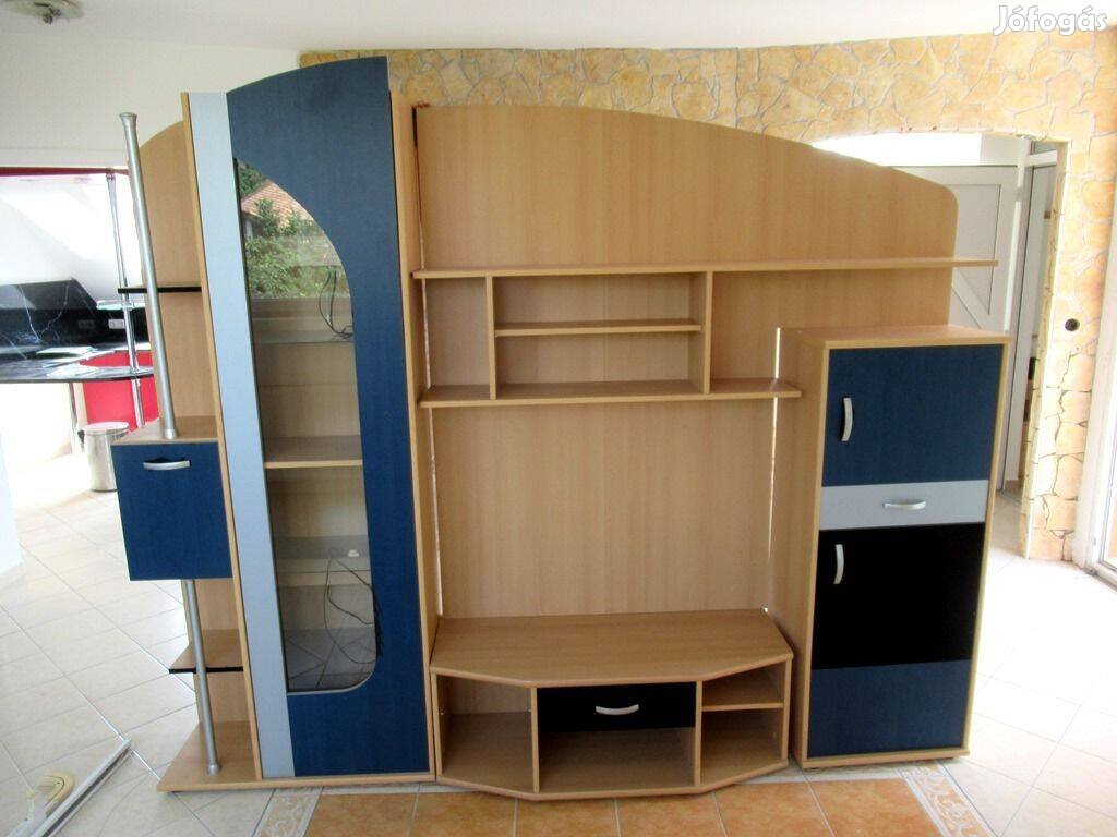 Vitrines szekrény üveg polc TV állvány szekrénysor 250cm