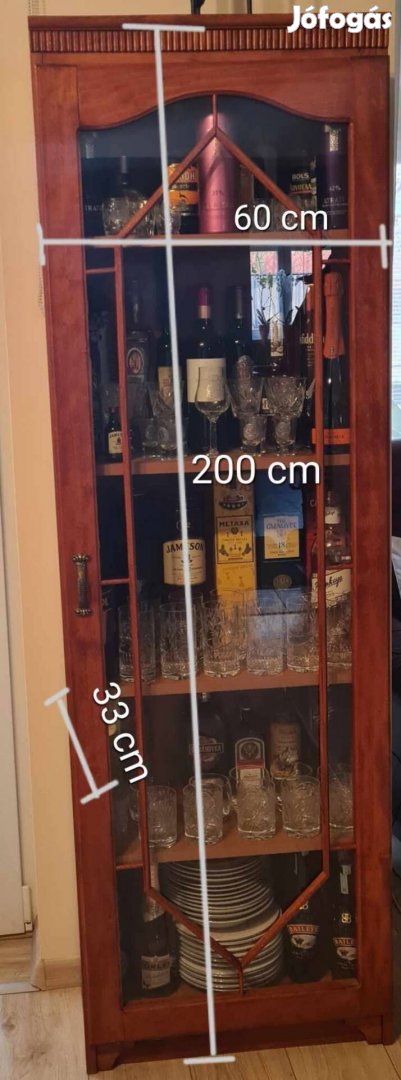 Vitrines tálalószekrény (2 darab), egyben eladó