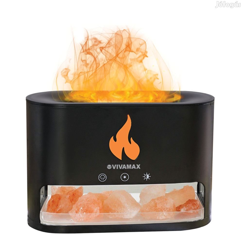 Vivamax Flame aromadiffúzor sókristályokkal, éjszakai fényként is has