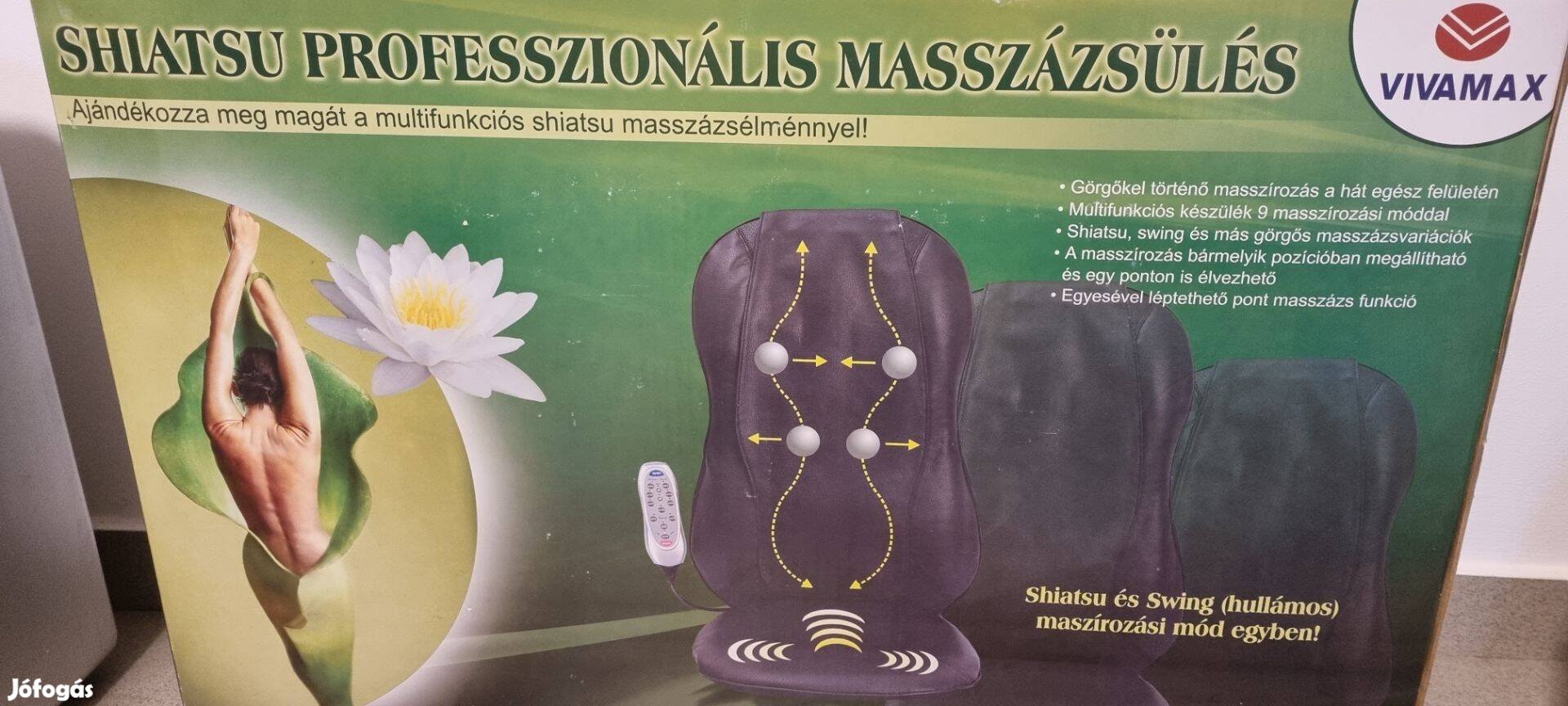 Vivamax Shiatsu masszázsülés Gyvmc-078S eredeti dobozában