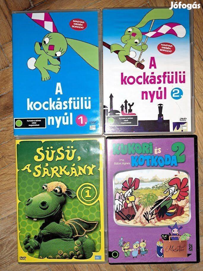 Vízipók, Nagy hoho horgász, Süsü, Kockásfülű nyúl, Kukori dvd