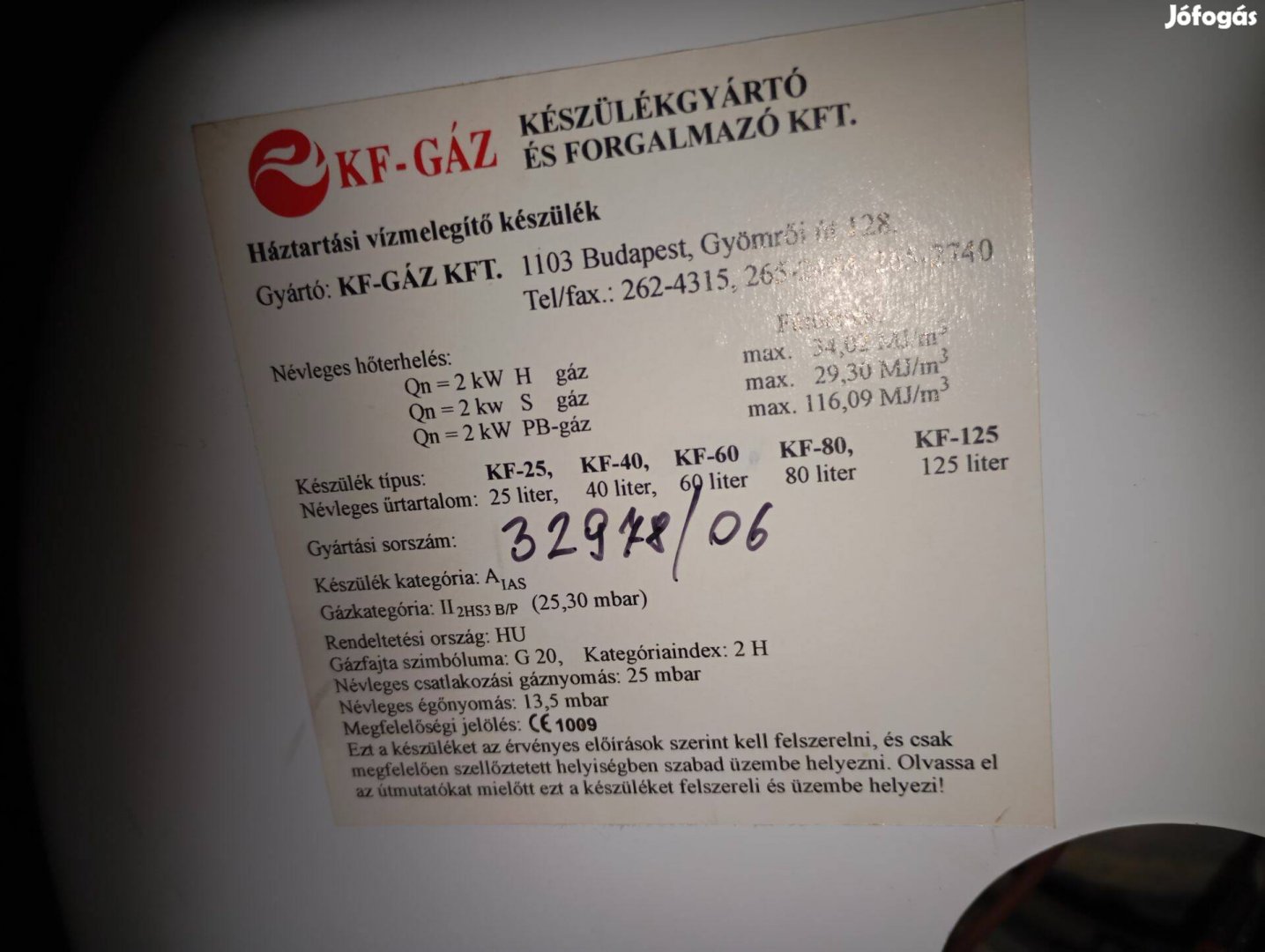 Vízmelegítő készülék