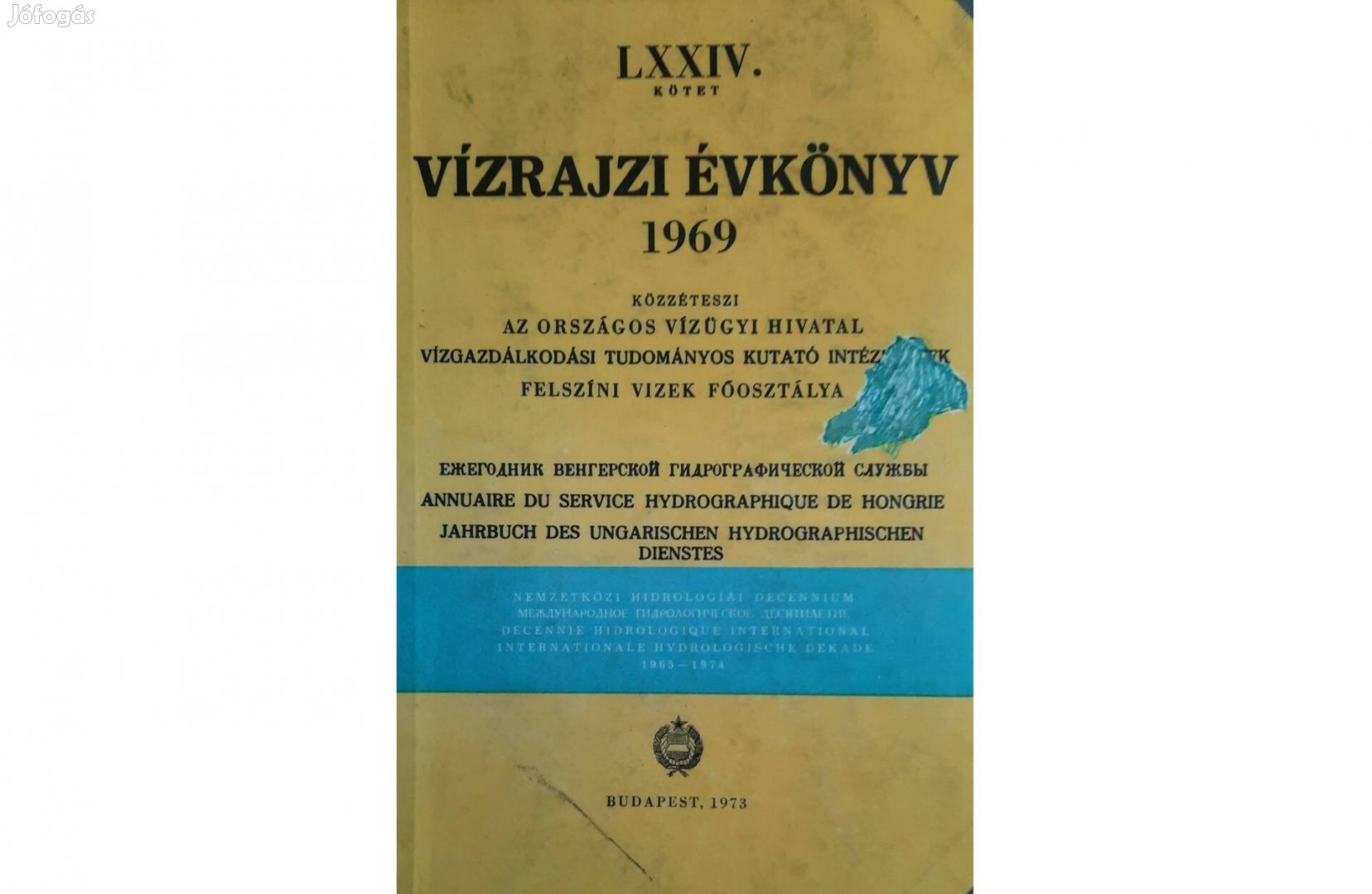 Vízrajzi évkönyv 1969 című könyv eladó